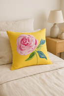 housse de coussin jaune carrée pour décoration intérieure