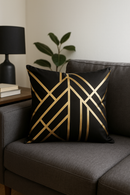 housse de coussin moderne à motif géométrique feuillage