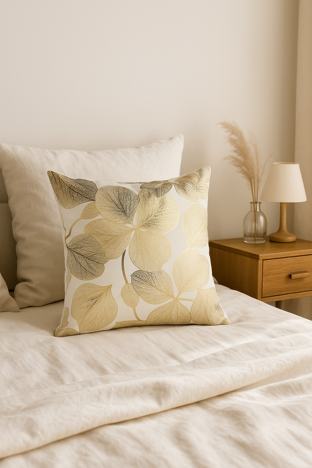 housse de coussin moderne motif géométrique feuilles pour canapé - vue 3 sur 2