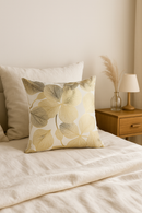 housse de coussin moderne motif géométrique feuilles pour canapé