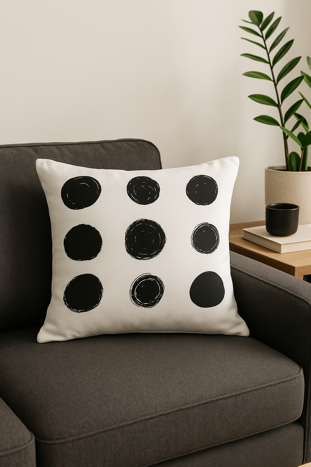 housse de coussin moderne noir et blanc géométrique décorative
