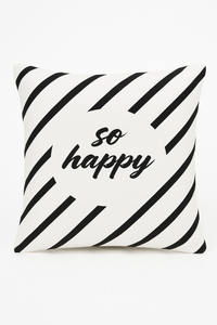 housse de coussin moderne noir et blanc motif géométrique