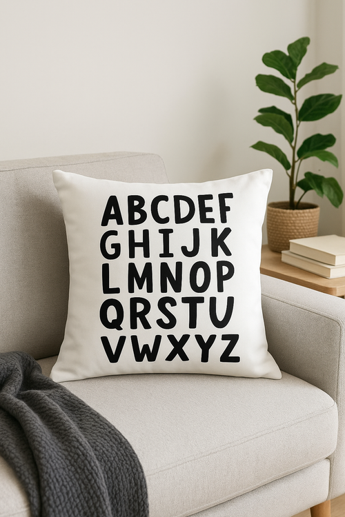 housse de coussin moderne noir et blanc motif géométrique décoratif