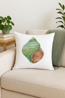 housse de coussin motif coquillage style marin décoratif