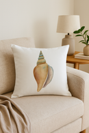 housse de coussin motif coquillage style marin décoratif