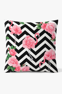 housse de coussin motif flamant rose pour décoration intérieure