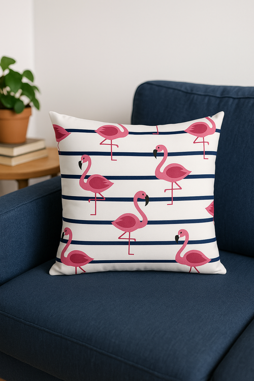housse de coussin motif flamant rose pour un style tropical