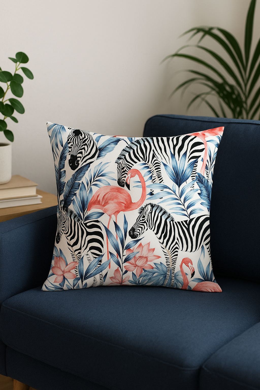 housse de coussin motif flamant rose pour une touche décorative