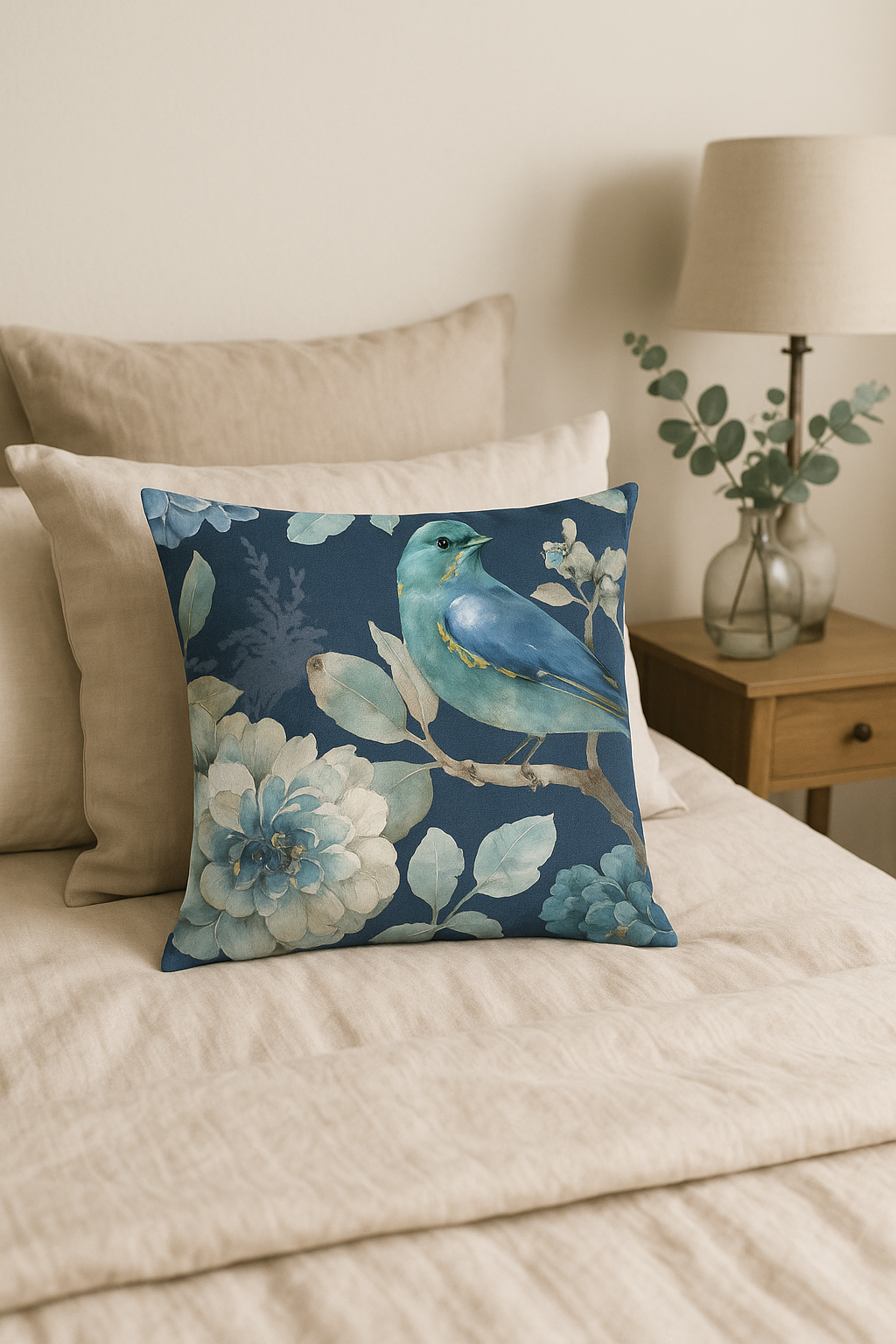 housse de coussin motif floral ginkgo pour décoration intérieure - vue 3 sur 2