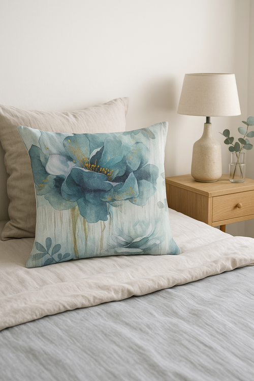housse de coussin motif floral ginkgo pour salon et chambre