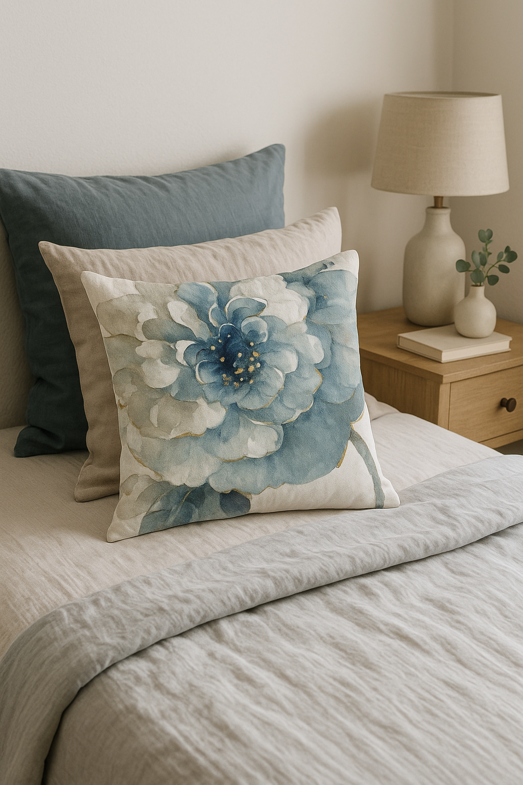 housse de coussin motif floral ginkgo pour salon et chambre - vue 3 sur 2