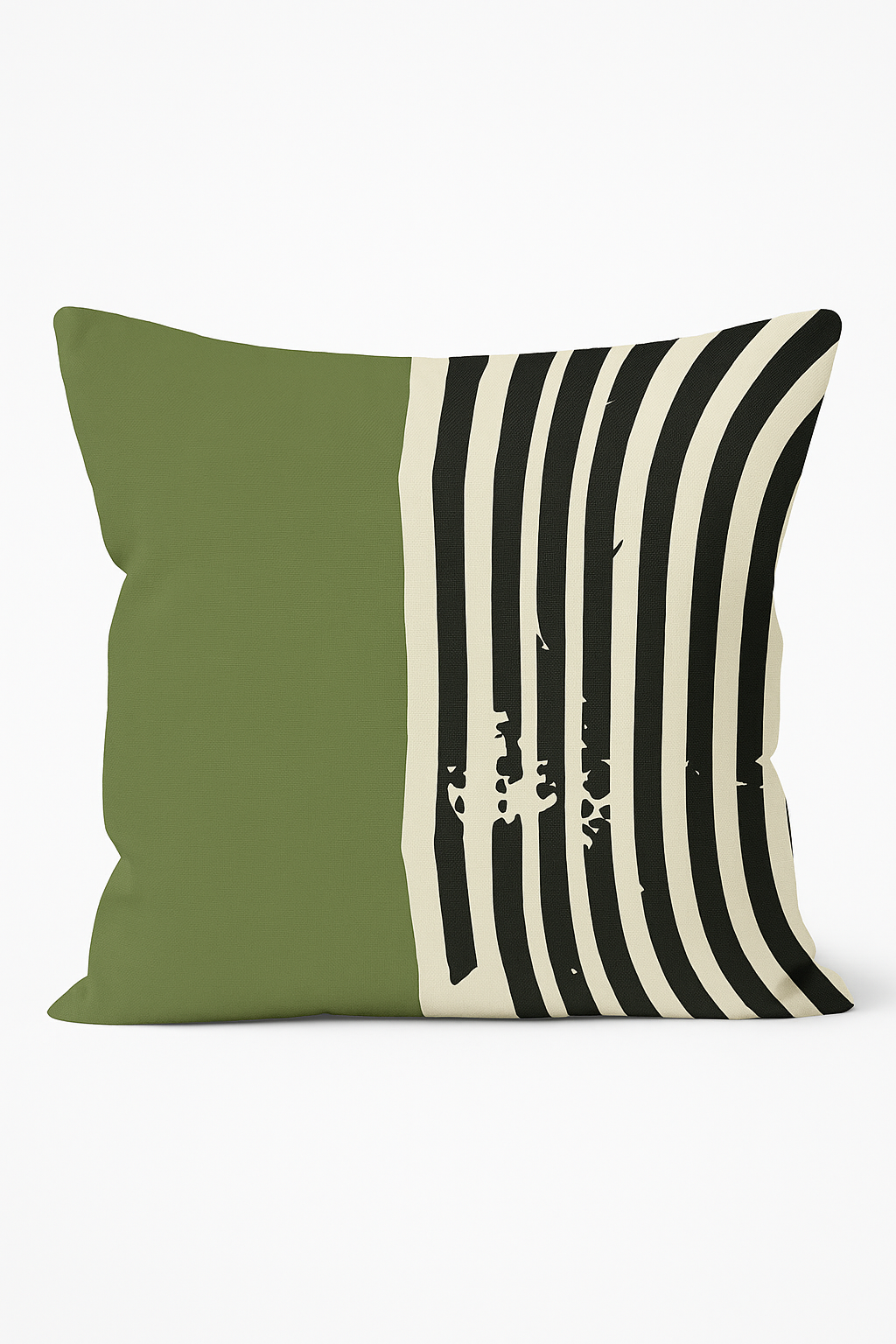 housse de coussin motif floral vert style abstrait décoratif