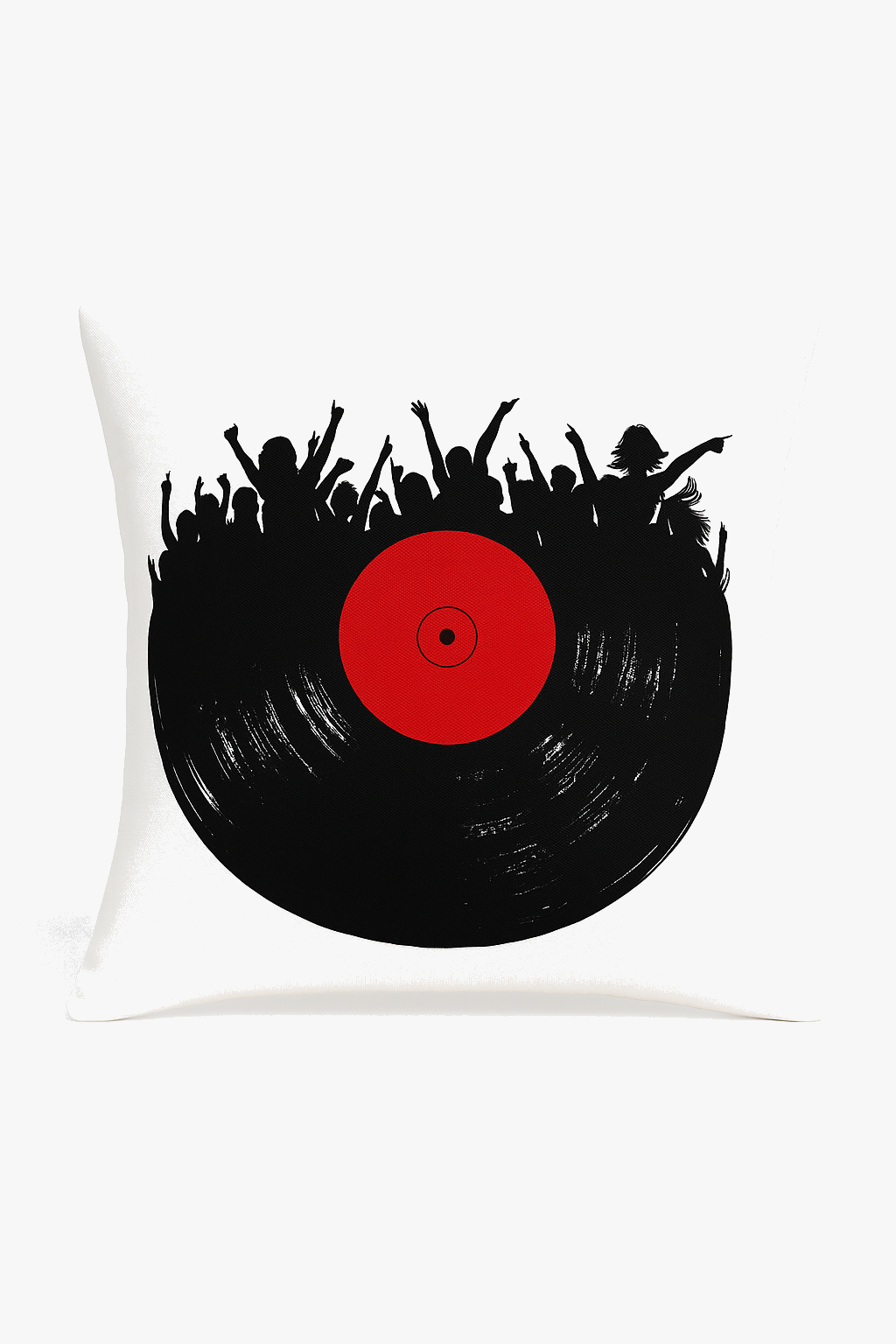 housse de coussin noire et rouge motif géométrique élégant