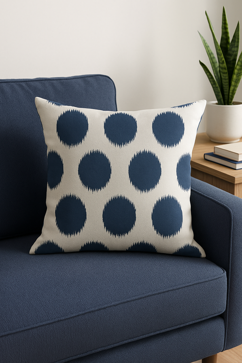 housse de coussin nordique géométrique bleu marine élégante pour canapé