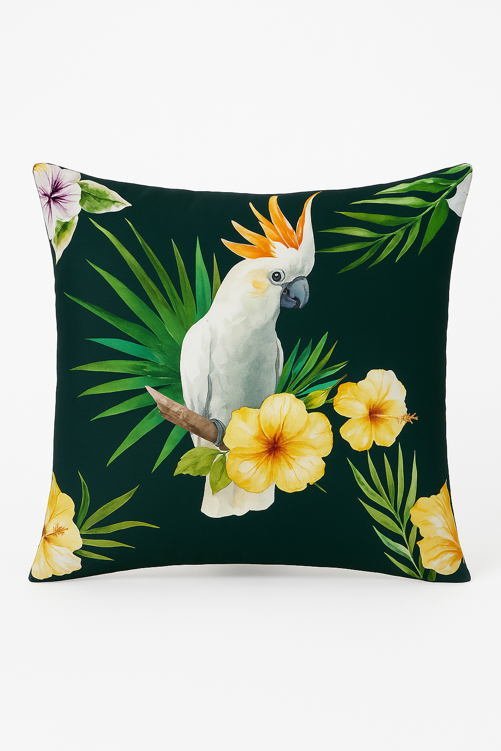 housse de coussin perroquet tropical pour canapé ou salon