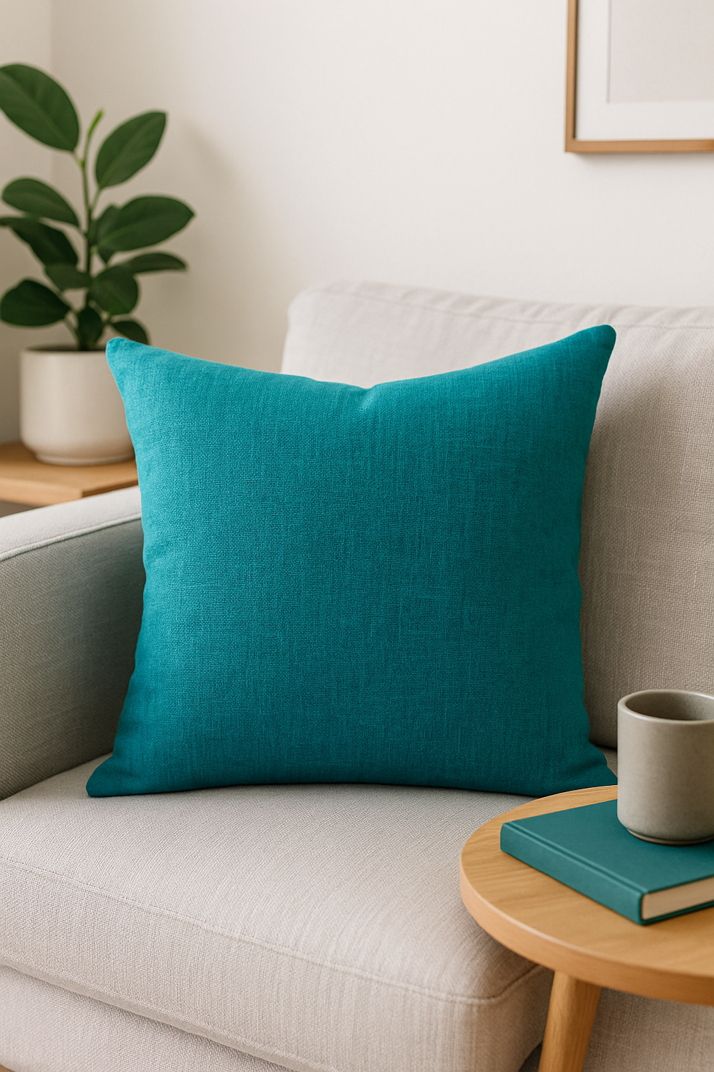 housse de coussin personnalisée en lin épais uni