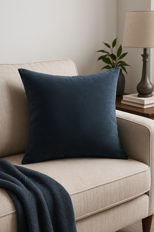 housse de coussin personnalisée en peluche douce style minimaliste