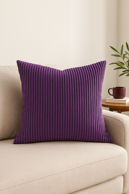 housse de coussin rayée en velours côtelé personnalisée grande taille