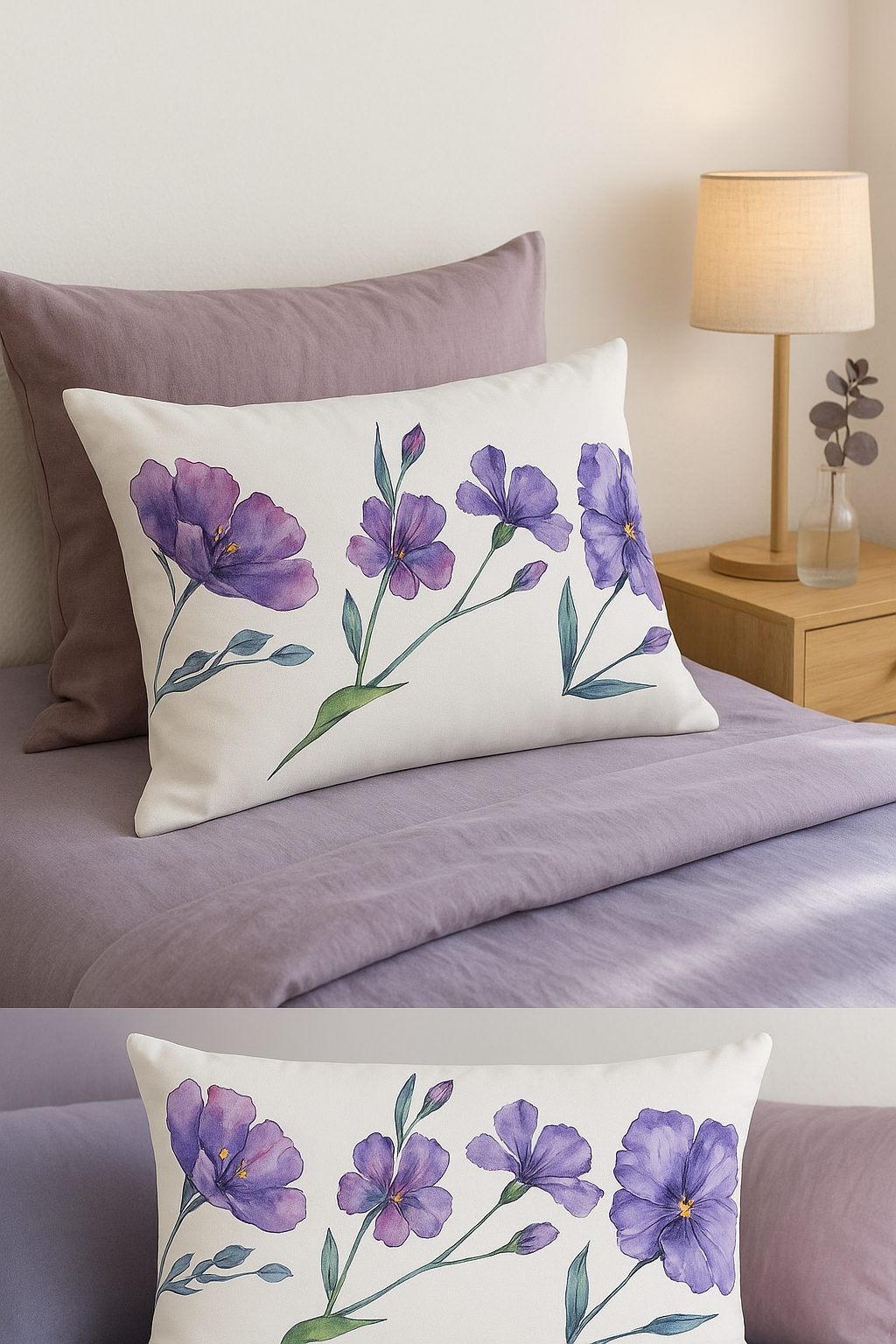 housse de coussin rectangulaire à motif fleurs tropicales 30x50 cm - vue 2 sur 2