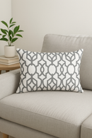 housse de coussin rectangulaire géométrique gris décoratif pour intérieur