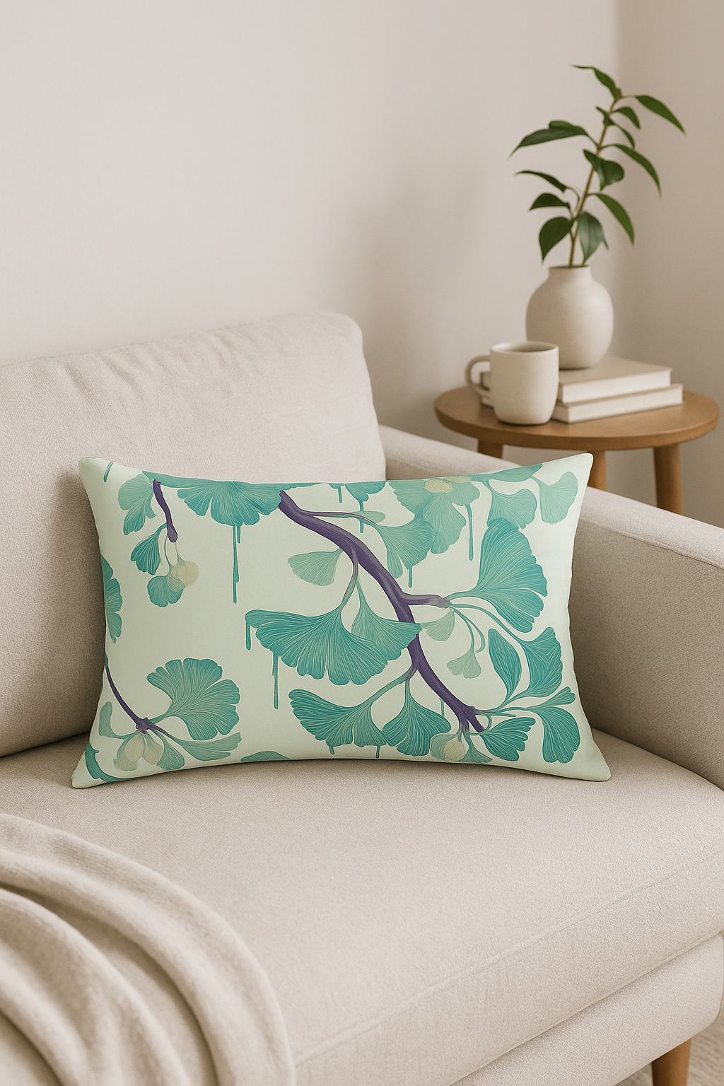 housse de coussin rectangulaire imprimée fleurs tropicales 30 x 50 cm - vue 3 sur 2