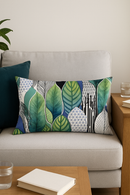 housse de coussin rectangulaire motif fleurs tropicales 30x50 cm