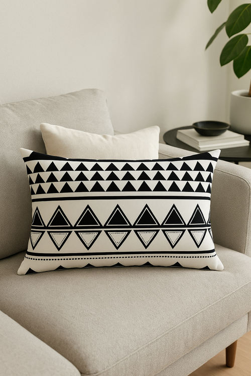 housse de coussin rectangulaire motif géométrique coloré 30 x 50 cm