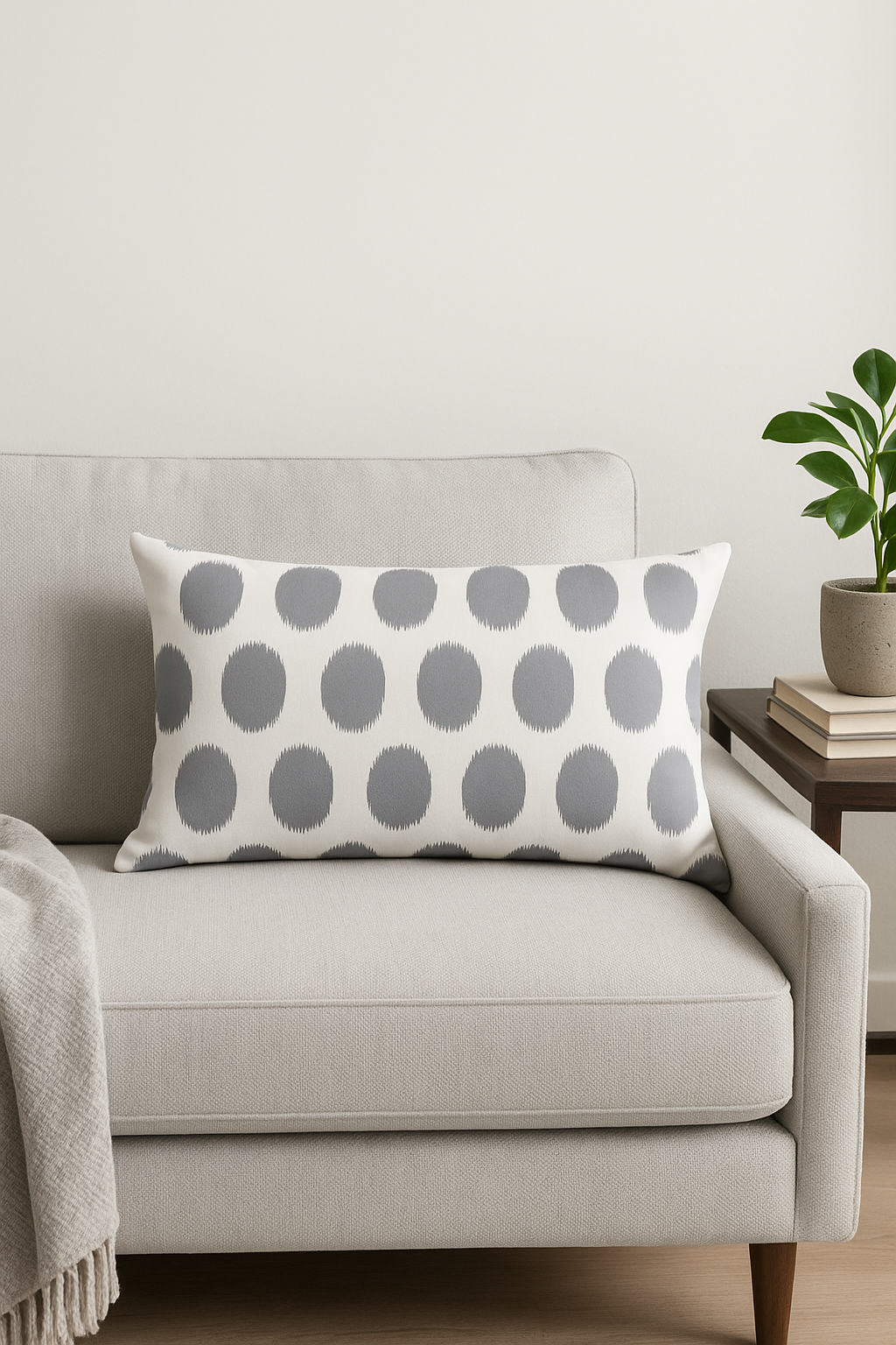 housse de coussin rectangulaire motif géométrique gris patchwork décoratif - vue 3 sur 2