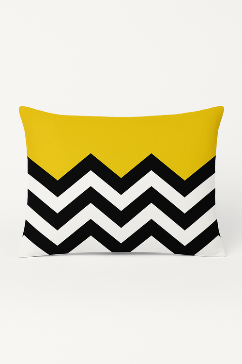 housse de coussin rectangulaire motif géométrique jaune rouge 30 x 50 cm