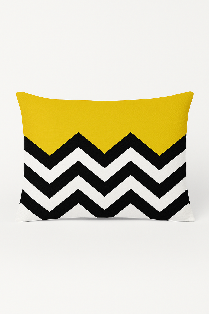 housse de coussin rectangulaire motif géométrique jaune rouge 30 x 50 cm