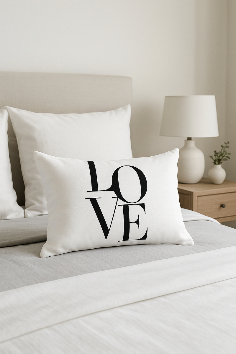 housse de coussin rectangulaire noir et blanc marbré 30 x 50 cm