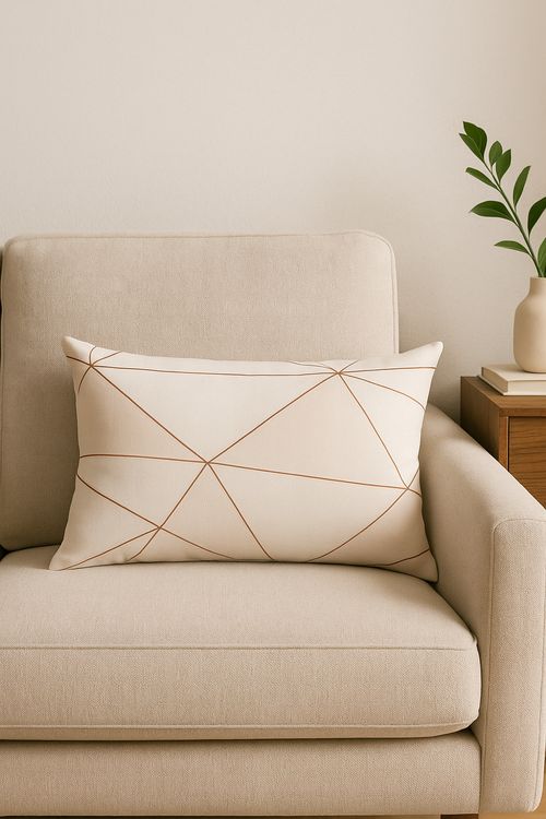 housse de coussin rose à motif géométrique décoratif pour la maison
