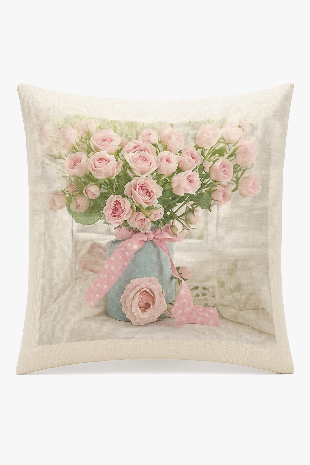 housse de coussin rose motif nordique pour décoration élégante