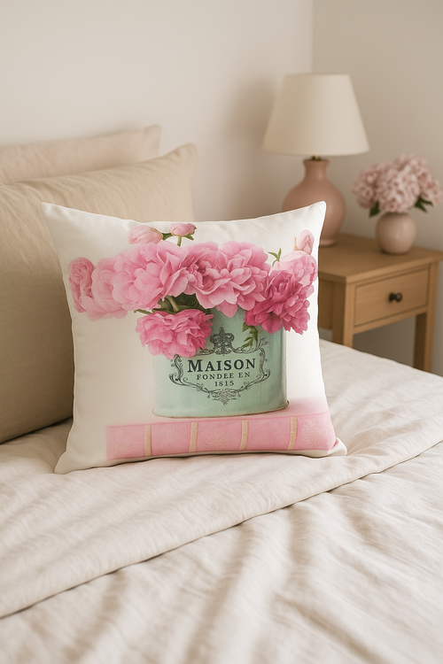 housse de coussin rose style nordique pour canapé lit mariage