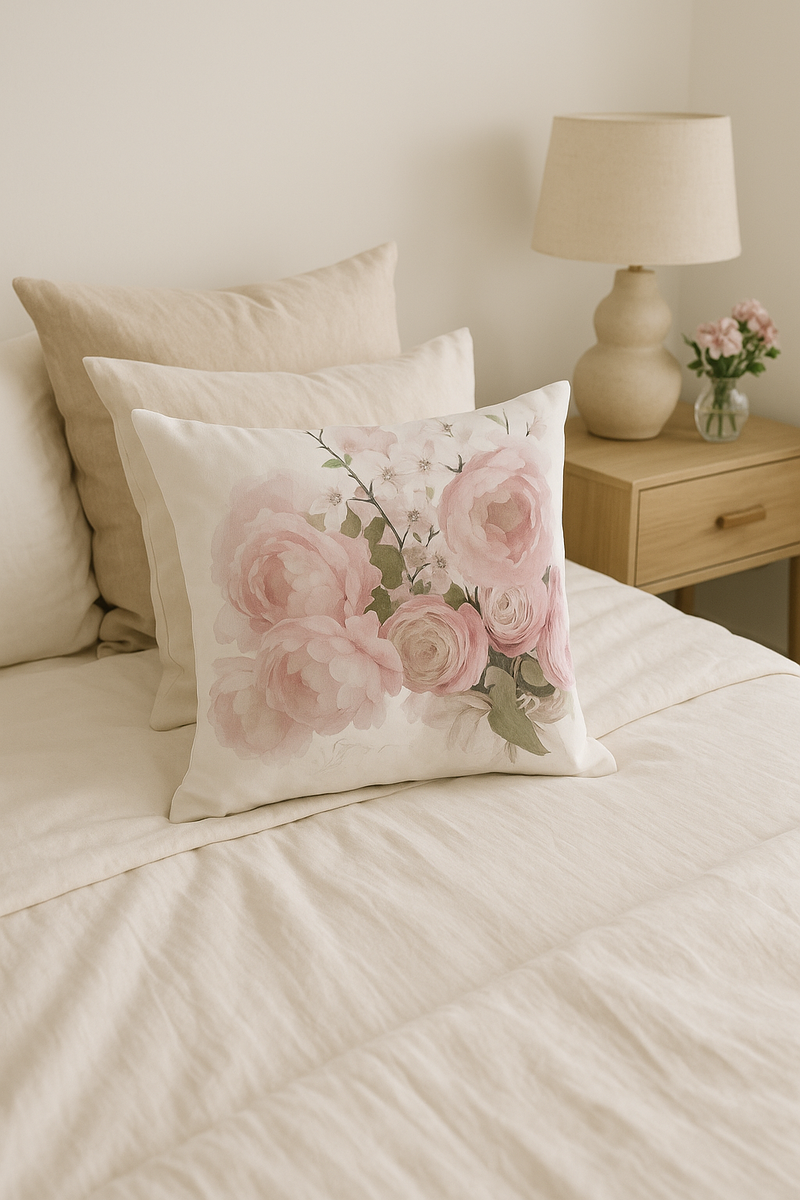 housse de coussin rose style nordique pour décoration élégante