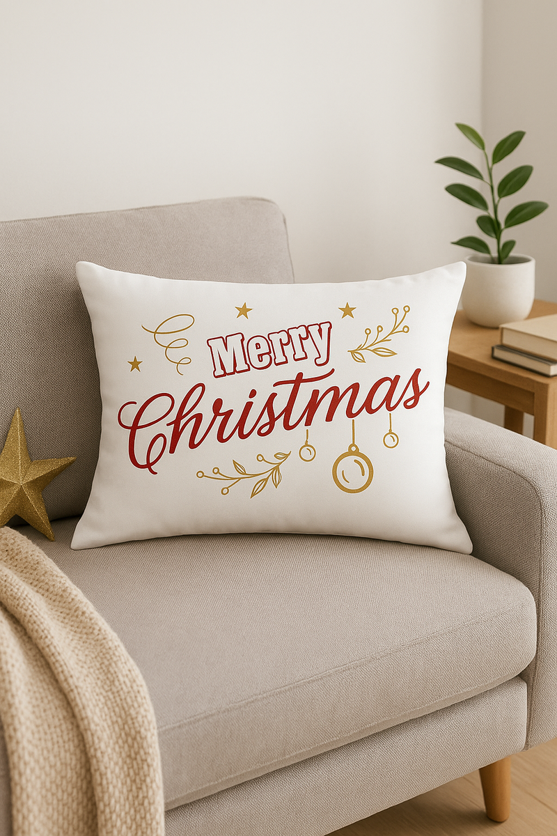 housse de coussin rouge de noël pour décoration festive