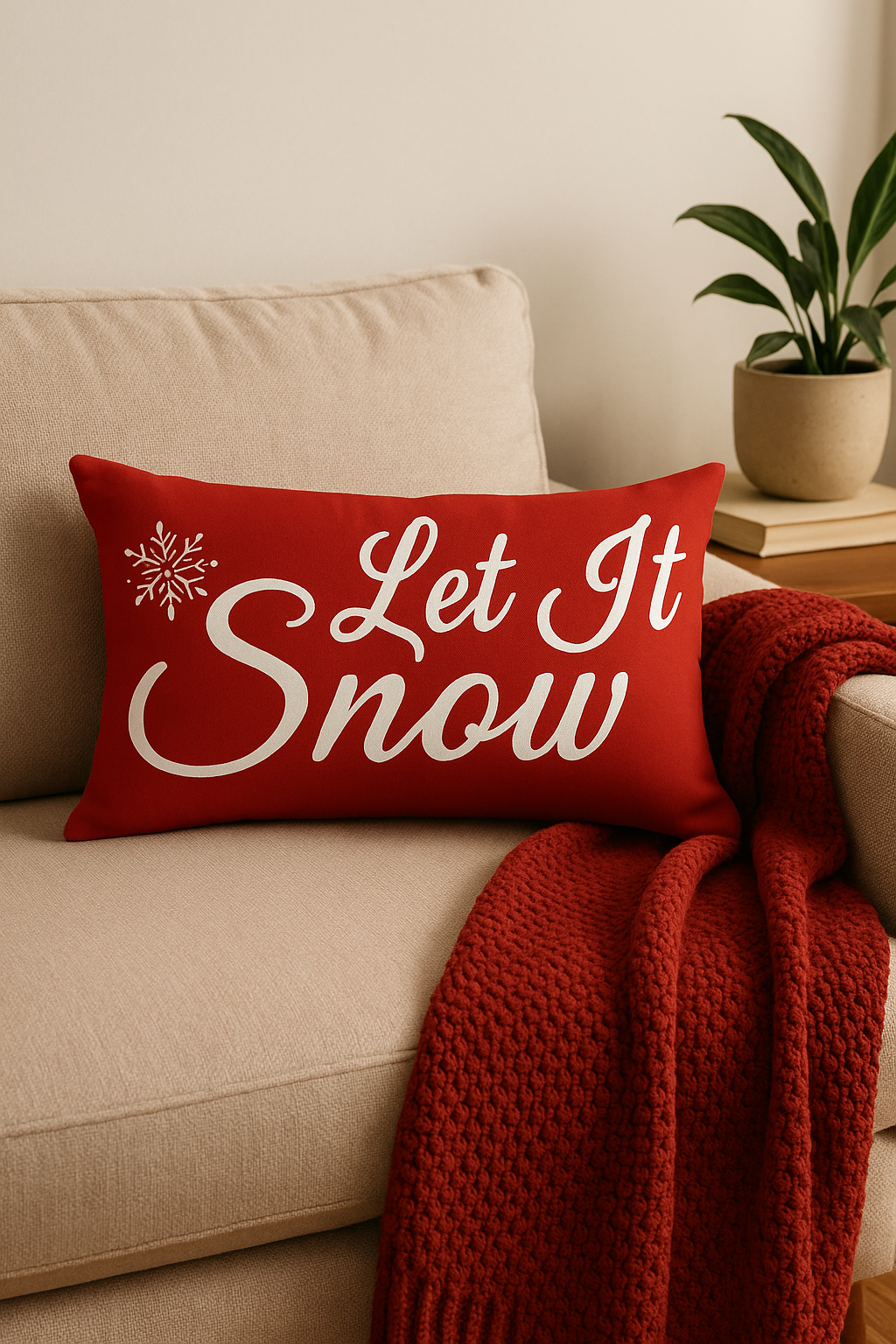 housse de coussin rouge de Noël pour décoration intérieure