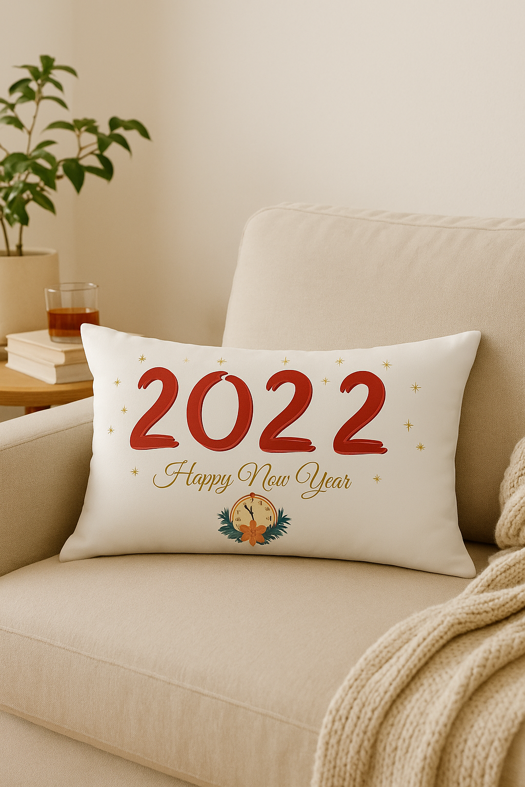 housse de coussin rouge de Noël pour décoration intérieure - vue 3 sur 2