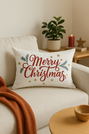 housse de coussin rouge pour Noël décoration festive intérieure