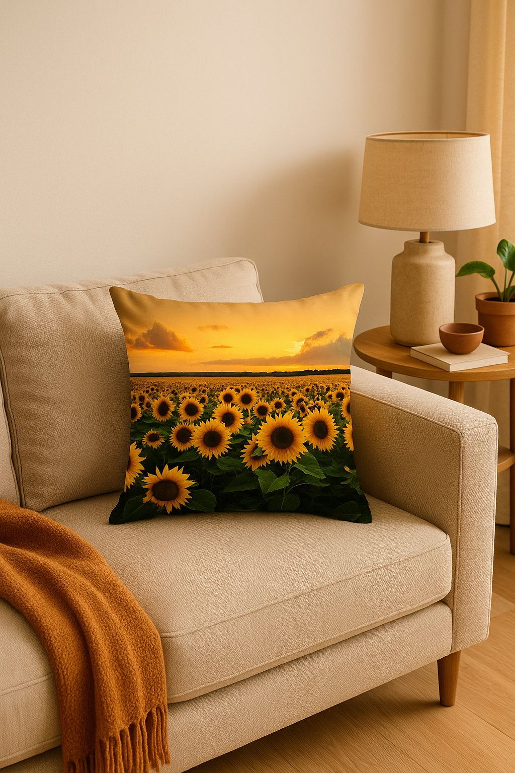 housse de coussin tournesol pour déco estivale et colorée - vue 3 sur 2