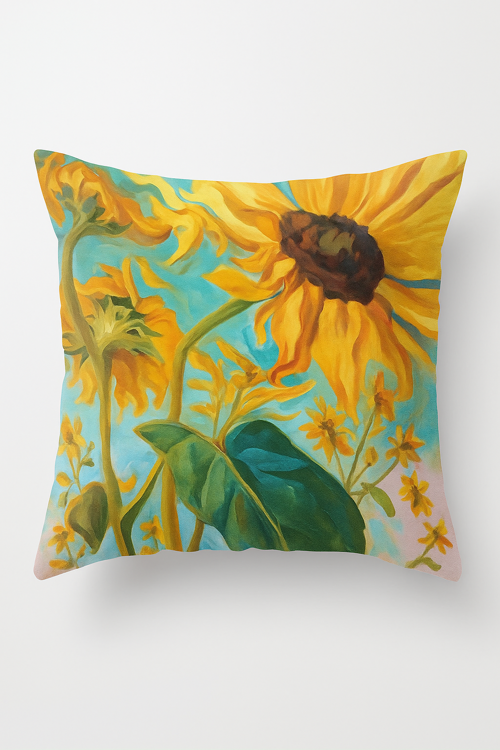 housse de coussin tournesol pour décoration estivale élégante
