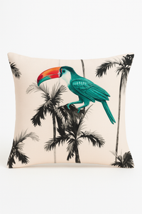 housse de coussin tropical motif perroquet pour canapé
