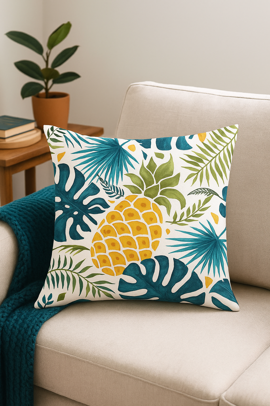 housse de coussin tropicale pour un salon élégant - vue 3 sur 2