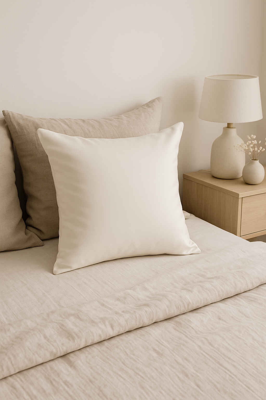housse de coussin unie en similicuir pour décoration intérieure - vue 3 sur 2