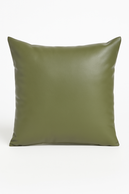 housse de coussin unie en similicuir pour décoration intérieure