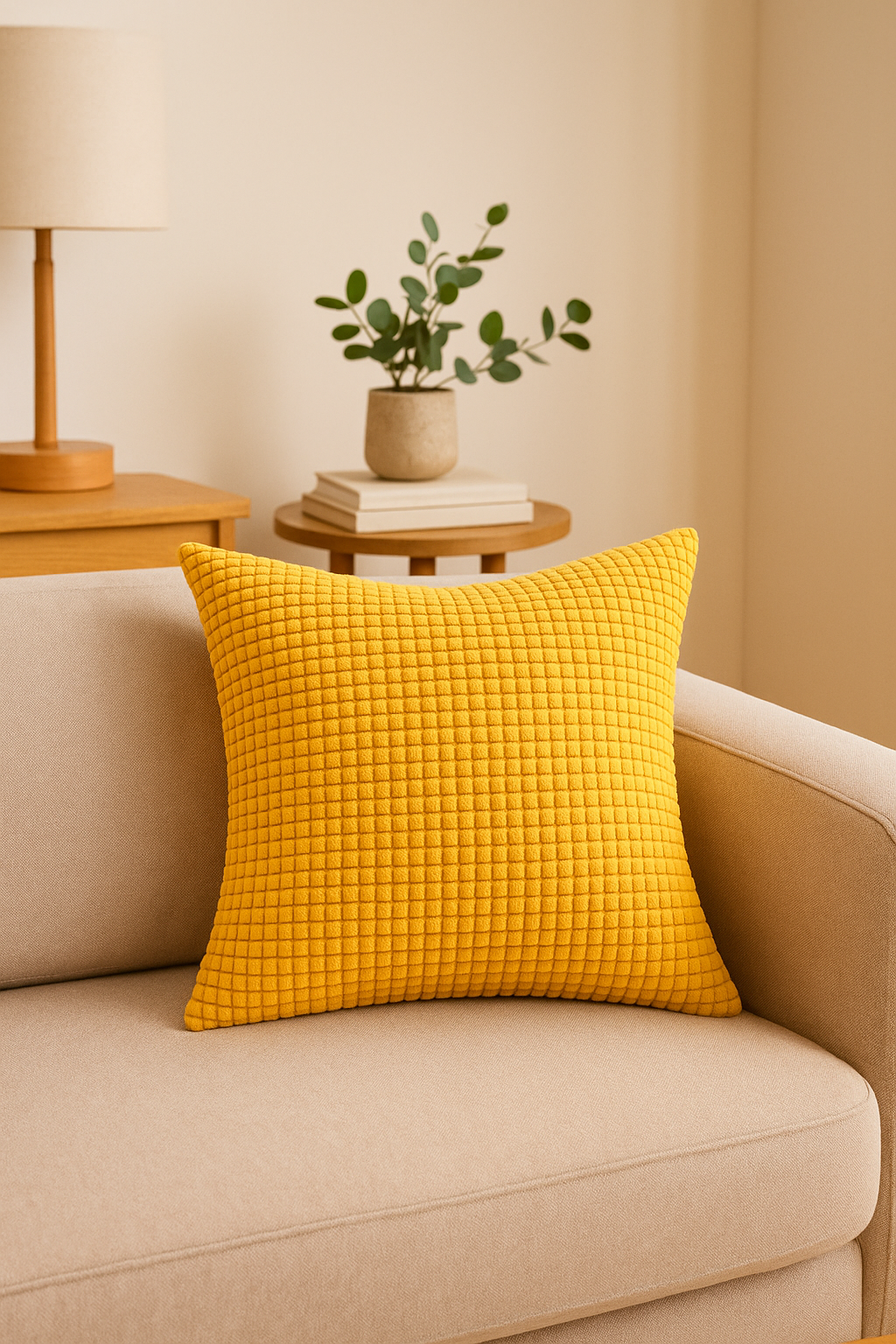housse de coussin velours côtelé grain de maïs décoratif 35 à 70 cm - vue 3 sur 2