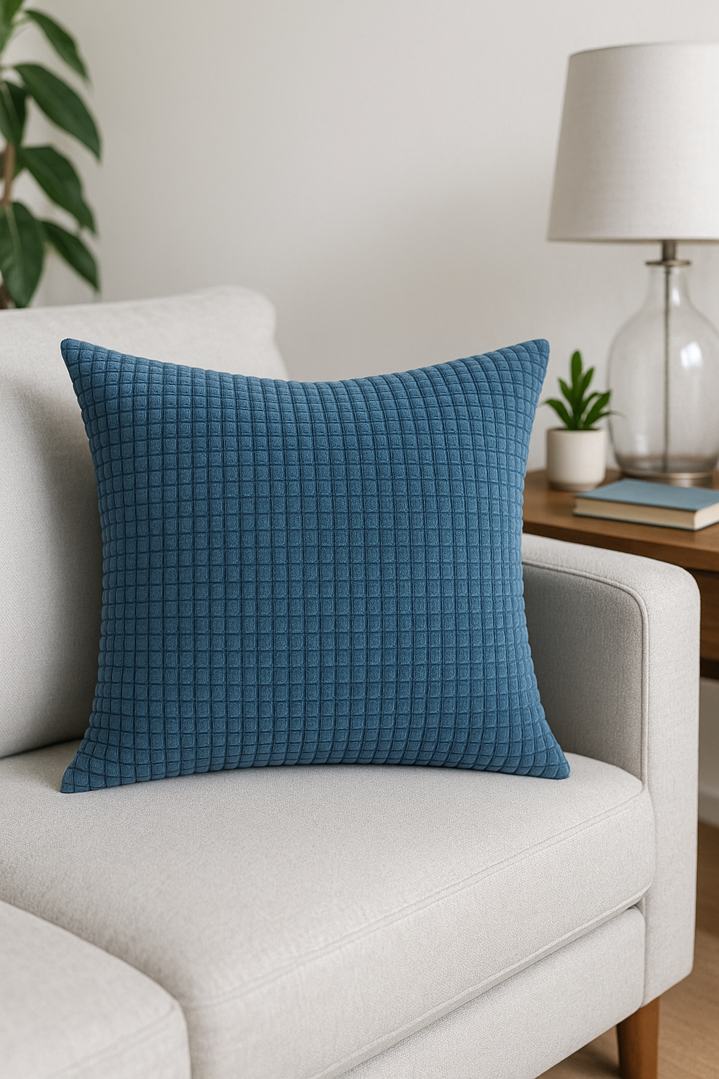 housse de coussin velours côtelé grand grain unie 30x45 35x50 40x60 - vue 3 sur 2