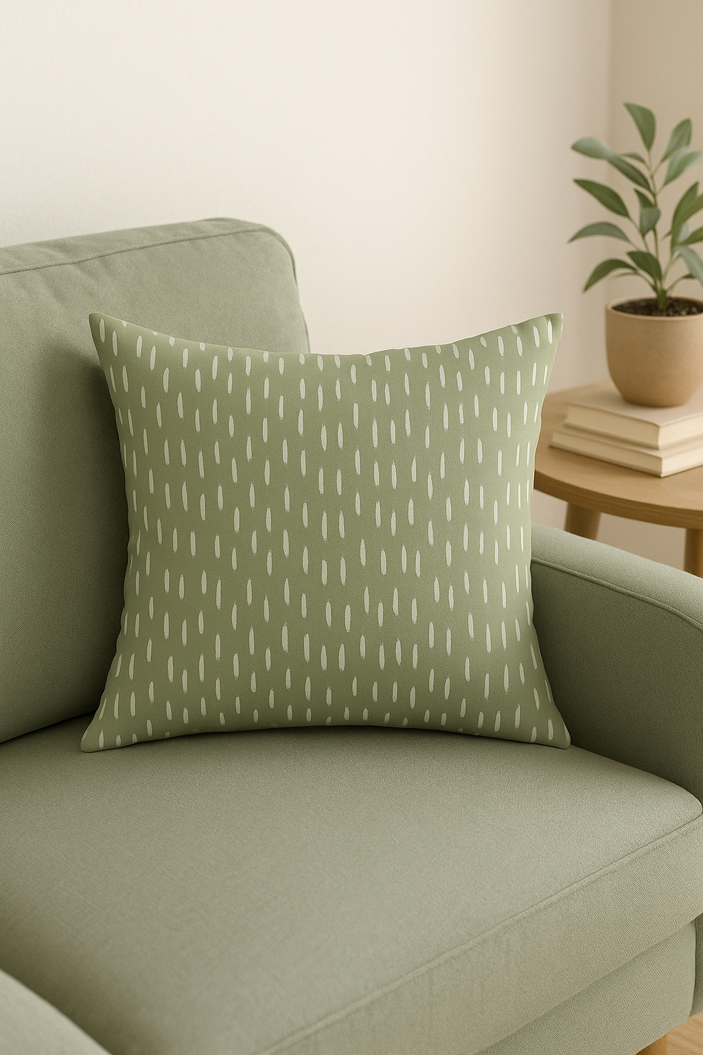 housse de coussin verte géométrique abstraite pour canapé - vue 3 sur 2