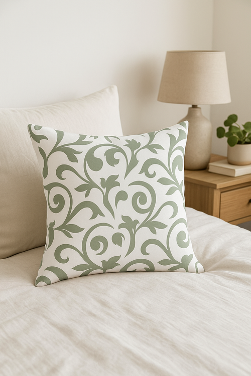 housse de coussin verte géométrique pour canapé décoratif