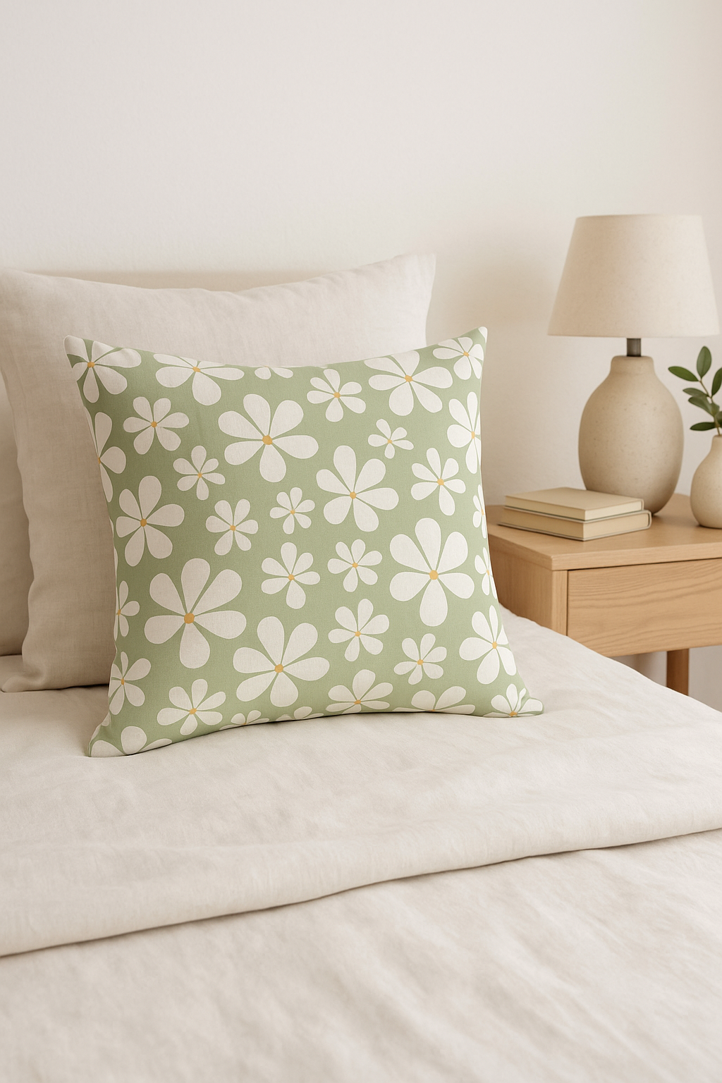 housse de coussin verte géométrique pour décoration canapé - vue 3 sur 2